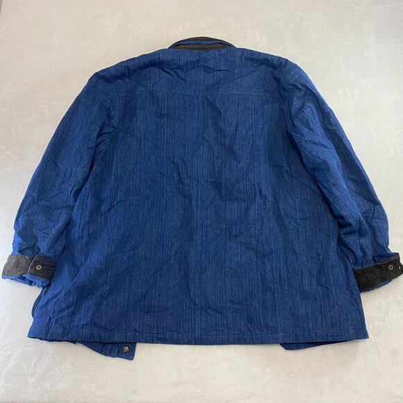Scandia Woods Button Zip Chambray Corduroy Jacket Plaid Flannel Quilted Lining L - Picture 12 of 16